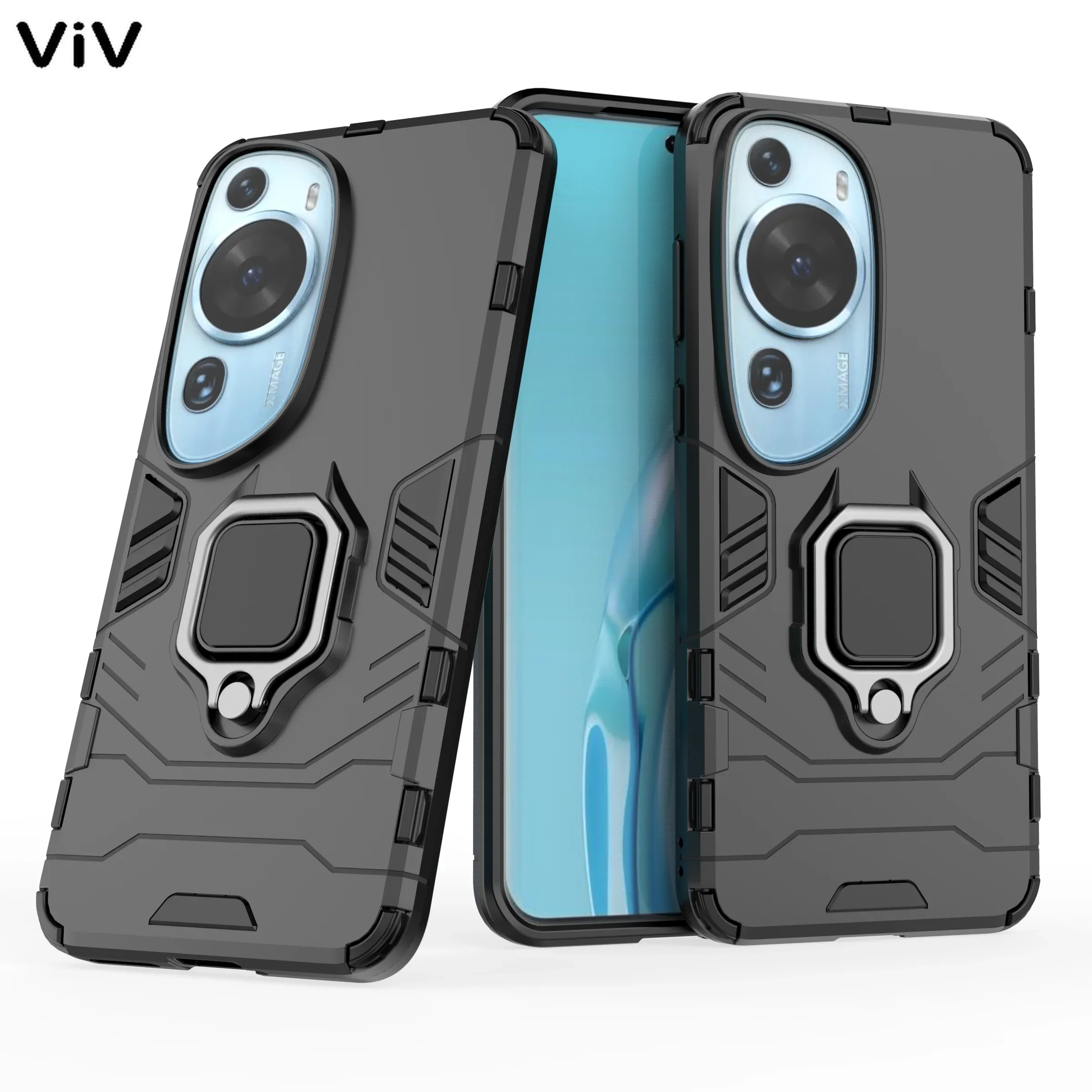 Case For Huawei P60 Art Bracket Shockproof Finger Ring Holder Armor Cover For Huawei P60Art P60Pro Couqe Funda