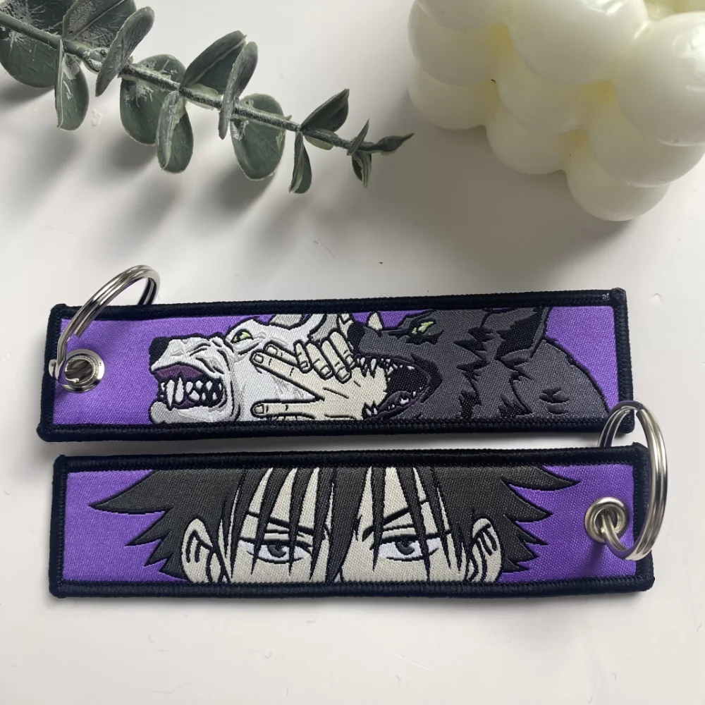 Japanse Anime Borduurwerk Sleutelhanger Voor Motorfietsen Sleutelhangers Houder Sleutelhanger Sleutelhanger Mode Accessoires Chaveiro