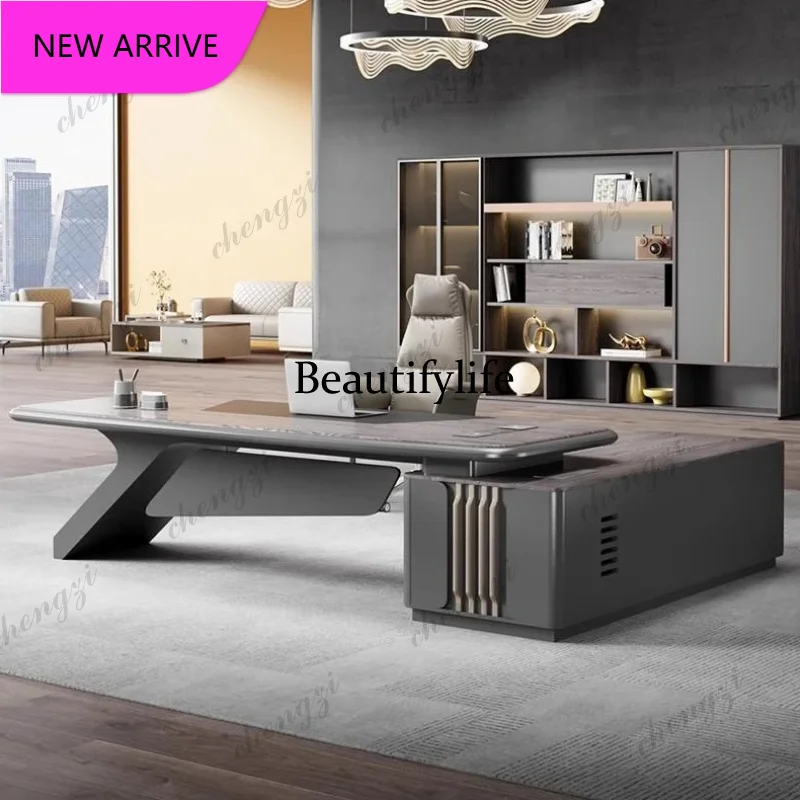 

P3 Large Storage Office Desks Modern Drawer Wooden L Shape Computer Desks Table Study Writing Mesa De Escritorio