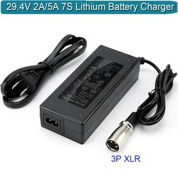 29.4 V 2A 5A Charger for 24v Battery Mongoose, Jazzy, GT, eZip, Go-Go Elite Traveller with 3 Pin XLR Male Plug