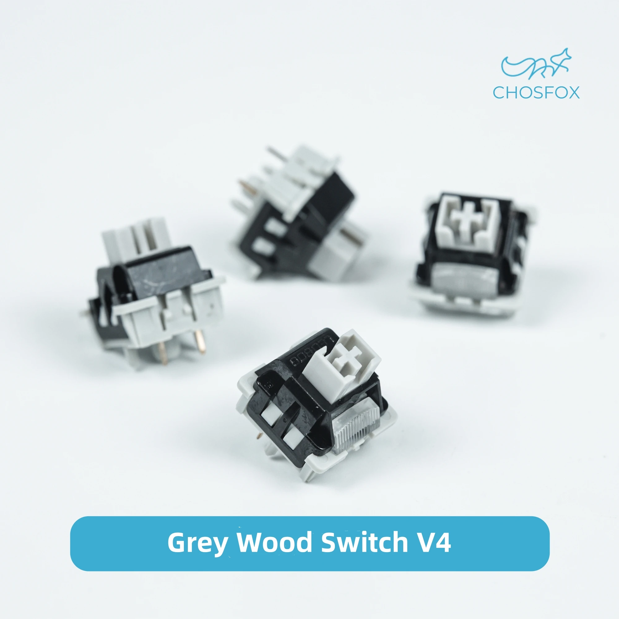 

Переключатель chosfox GrayWood V4, линейные Hi-Fi переключатели POM для механической клавиатуры на заказ, комплект контактов, игровые аксессуары «сделай сам»