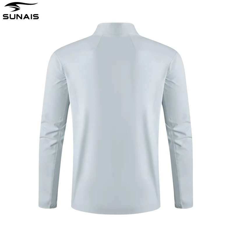 SUNAIS Men's Sports Jacket Quick‑Dry Wind Rain Protection Stand Collar Football Training Outerwear for Running Outdoor Casual