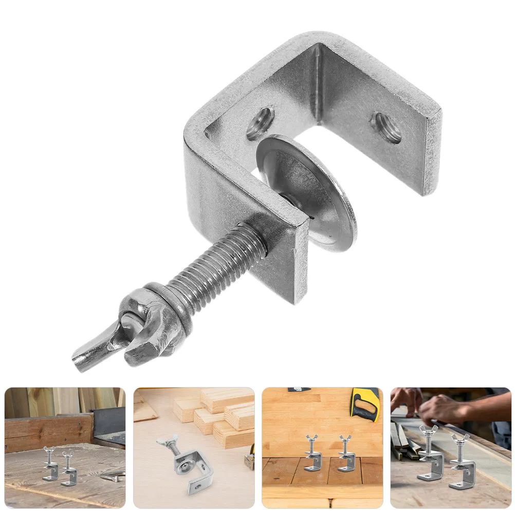 4Pcs Heavy Duty Stainless Steel Clamps Small U Shaped Clamps for Woodworking Use C Clamp Metal Tiger Clamp