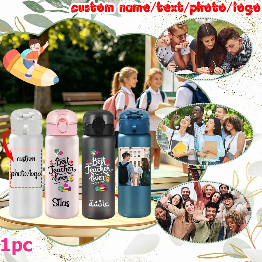 1pc Custom Back to School 780ml/26oz Plastic Water Bottle, Outdoor Sports Travel Cup, Ideal as Holiday Gifts for Teachers