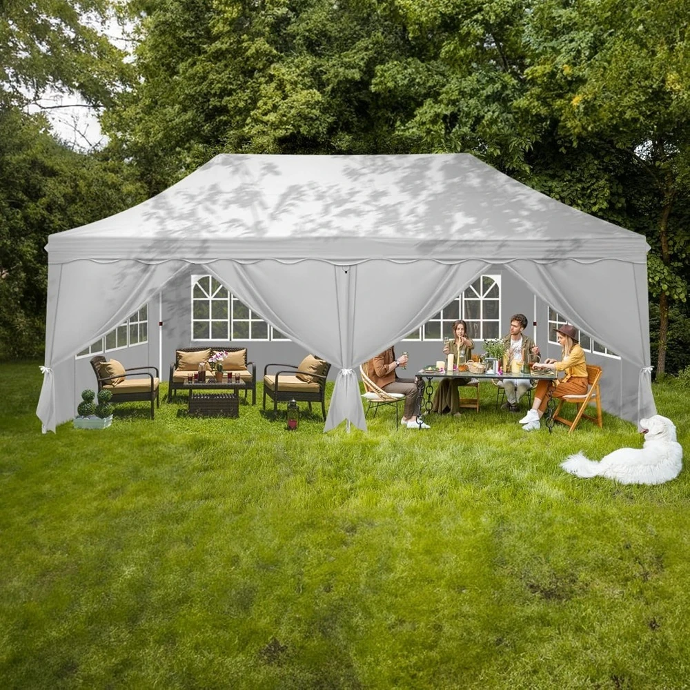 

10x20 Pop Up Canopy Tent with Sidewalls, Commercial Outdoor Canopy Tent Pop Up Gazebo Party Tent Wedding Tents, Customized