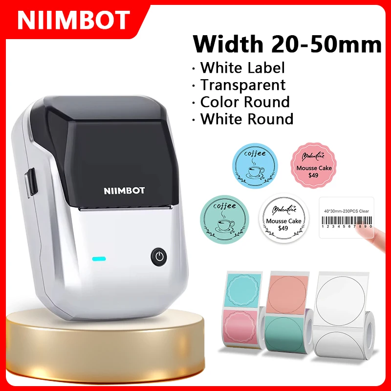 Niimbot B1 Thermal Label Printer Mini Portable Pocket Printer Color UV Paper Round Sticker Mobile Self-adhesive Labeling Machine