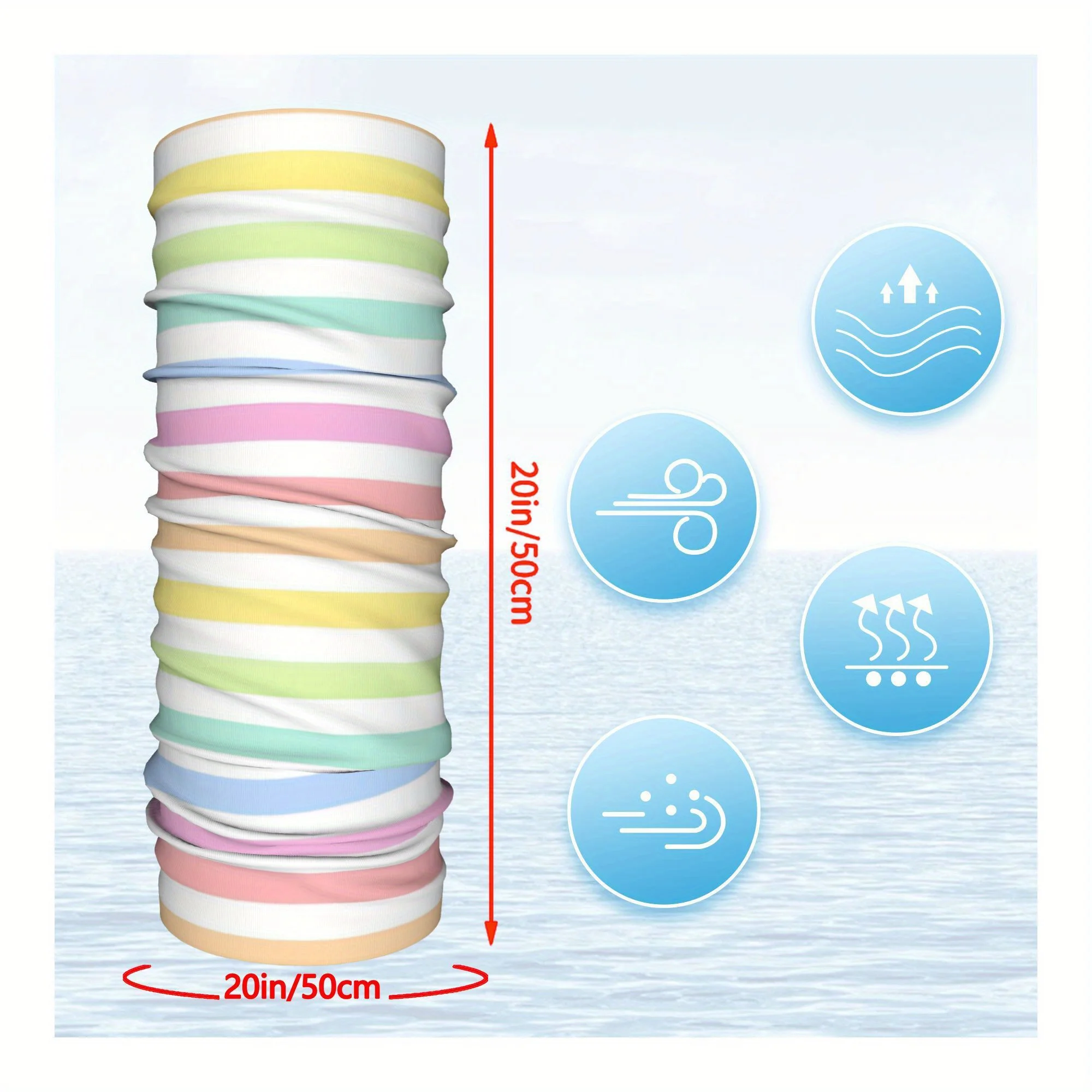 Candy Strip Men Neck Gaiter Face Scarf Cover Neck Gaiter Men Women Bandana Scarf Thin Summer