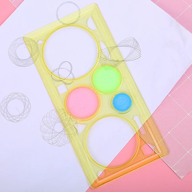 Geometry Spirograph Drawing Stencils Set Painting Template Art Crafts Creative Kids Educational Toy Variety of Flowers Ruler