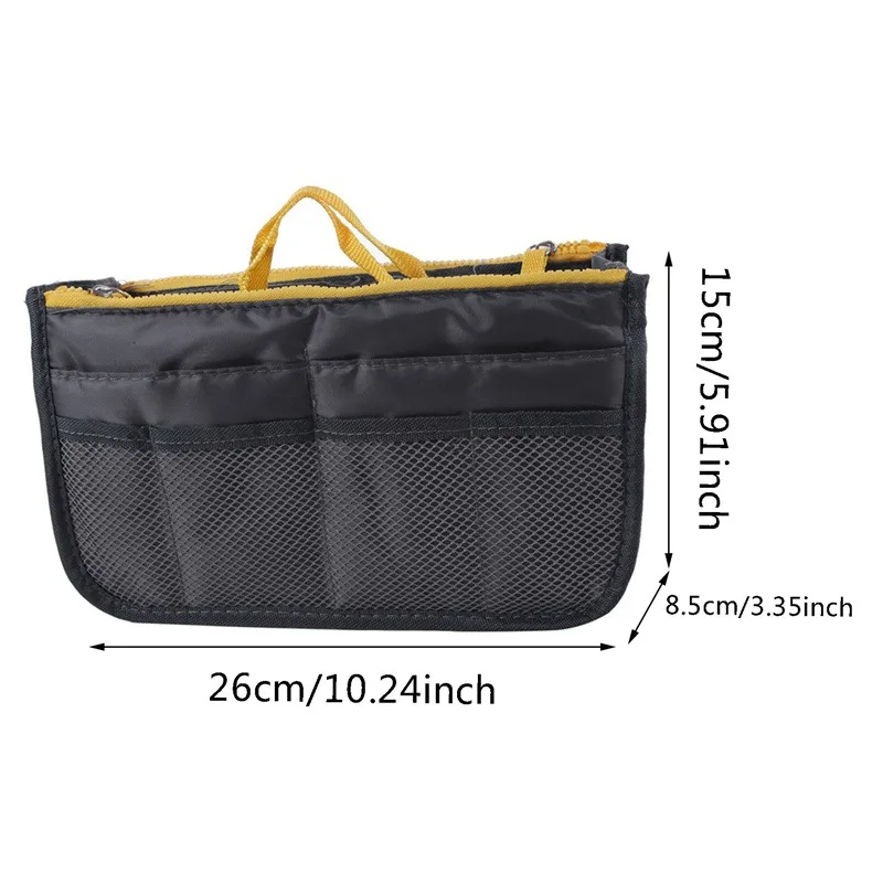 Organizer Insert Bag donna Nylon Travel Insert Organizer borsa a mano borsa grande liner Lady Makeup Cosmetic Bag Tote femminile a buon mercato