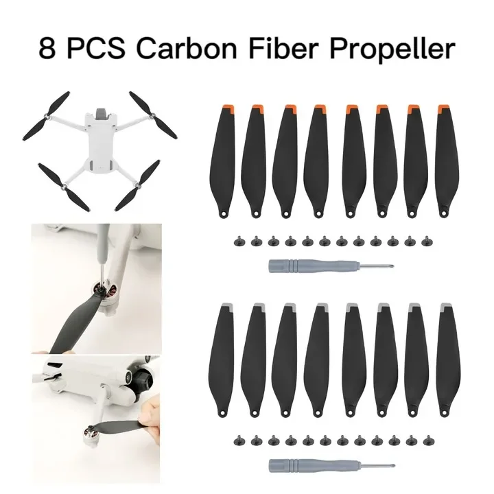 For DJI Mini 3 Pro 8pcs Propellers Drone Low-Noise Quick-Release Blades Props High Quality Model Aircraft Wing Accessories