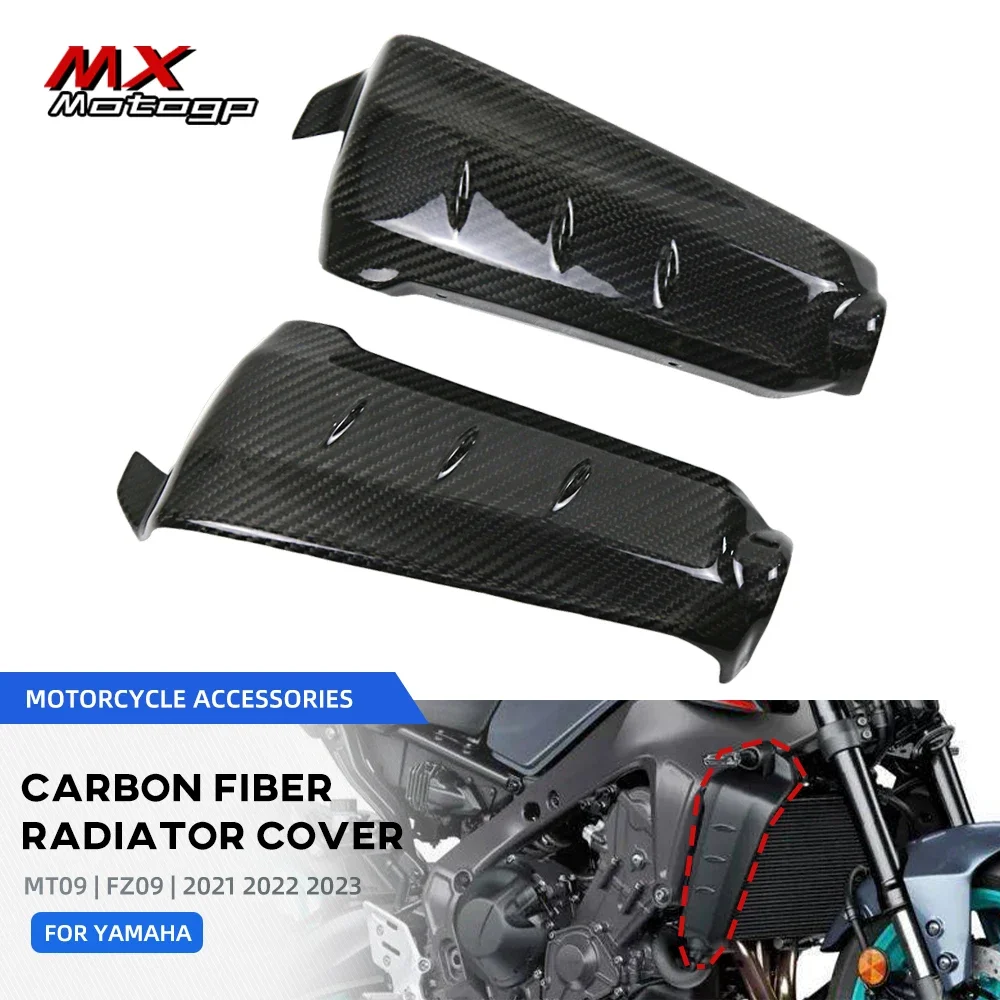 100% Carbon Fiber Radiator Cover Left Right Side Panels Fairing For YAMAHA MT-09 MT09 FZ09 FZ MT 09 2021-2023 Motorcycle Parts