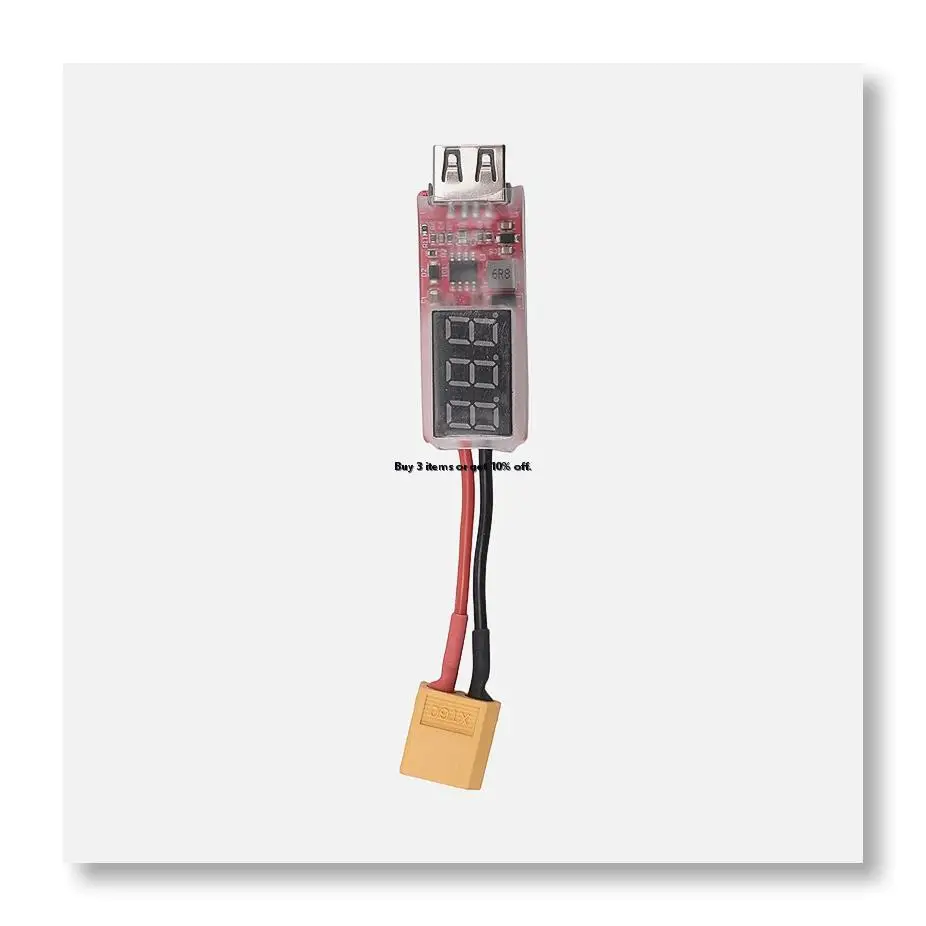 ●2S-6S Lipo Lithium Battery XT60 to USB Charger Converter with Voltage Display Adapter Board for Protect Phone Features