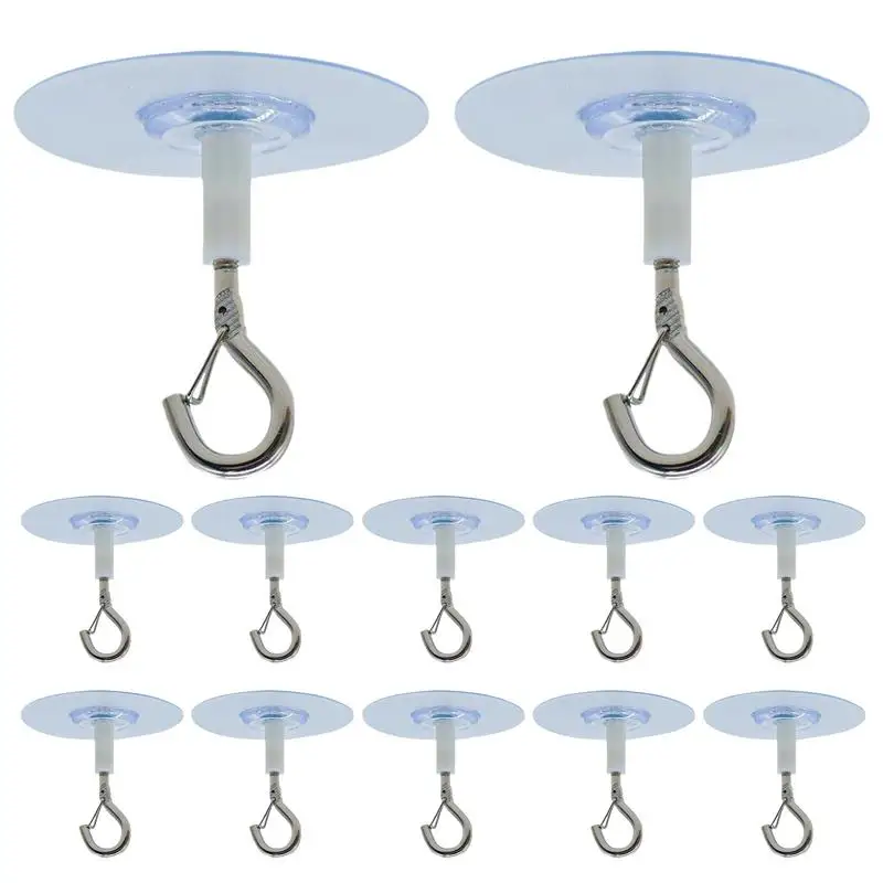 

No Drill Ceiling Hooks 12PCS Ceiling Hanger Hooks Sticky Eye Hooks For Lights Wind Chimes Lantern Ceiling Decoration