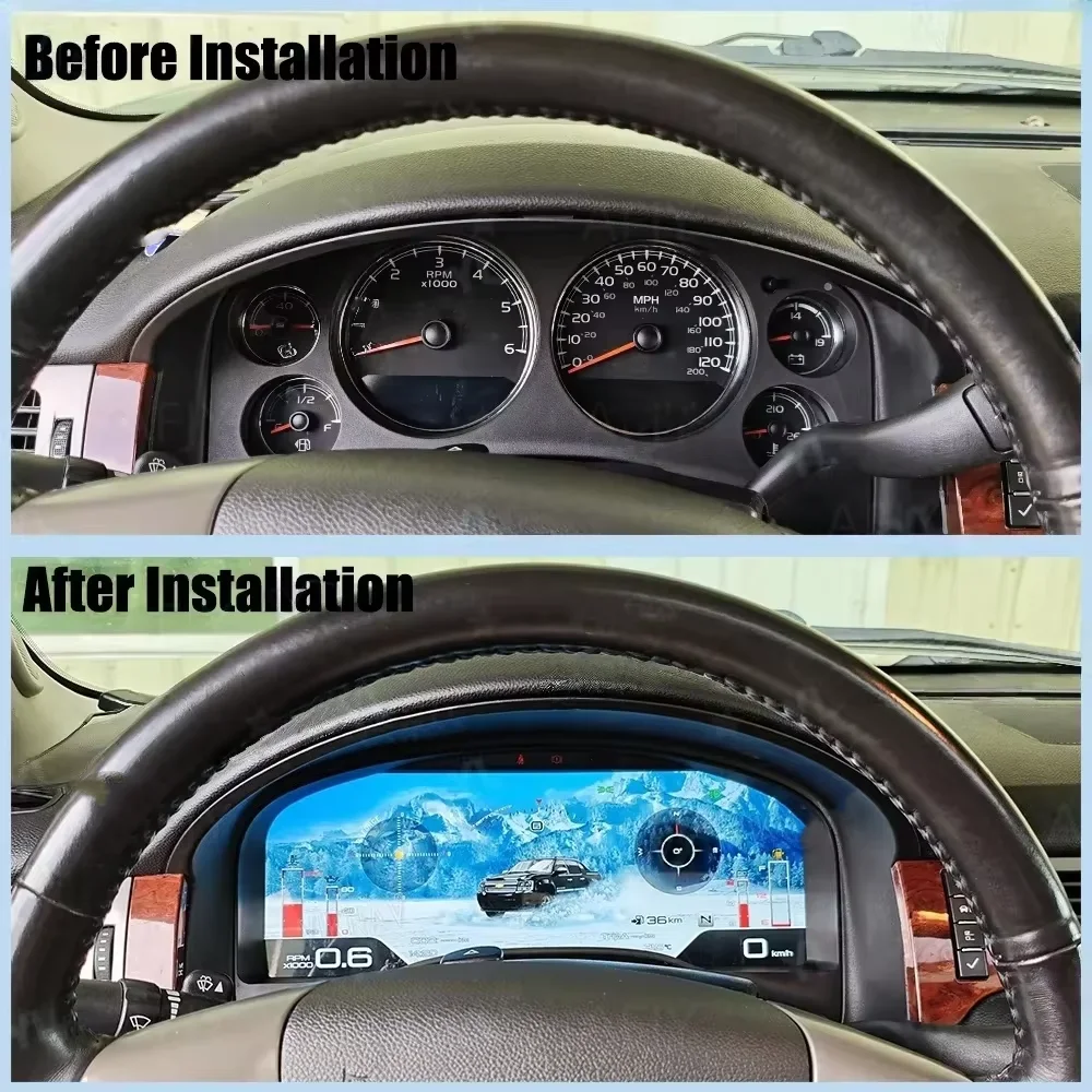 LCD Instrument Panel For Chevrolet GMC Yukon Suburban 2007-2013 Car Digital Dashboard Cluster Virtual Cockpit GPS Speedometer