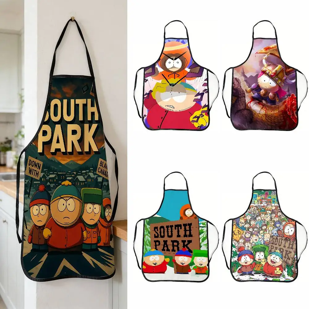 

Фартук S-South Cartoon Park с креативным принтом, без рукавов, водонепроницаемый, милый кухонный фартук-накидка для женщин и мужчин, оригинальный подарок