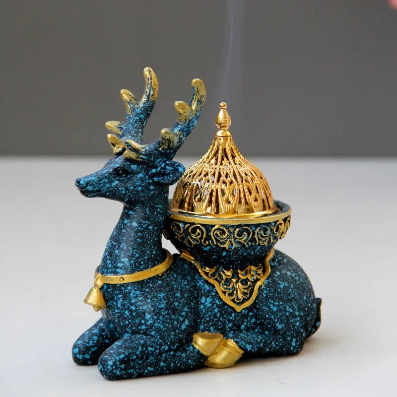 Nordic Incense Burner Reindeer Arabia Censer Muslim Candle Holder Ganesha Incense Base Home Decor Ornameents Christmas Gifts