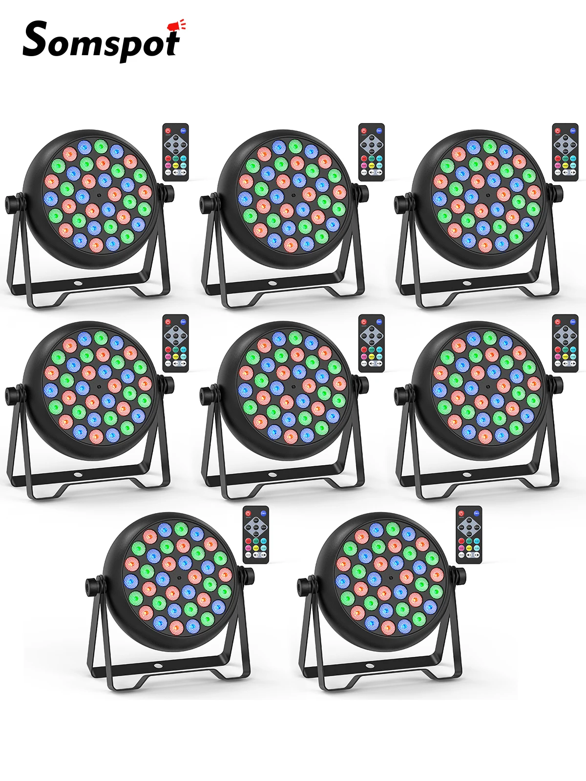 Somspot 4/8 Stück RGB LED Par-Licht Bühnenlichteffekt-Projektor für DJ Disco Party Feiertage Weihnachten Bar Club Hochzeit Geburtstag
