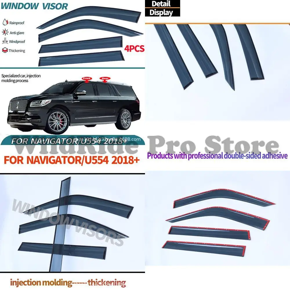 

1 set For 2018 Lincoln Navigator Window Visors Rain Deflectors Black Car Side Window Windshield Sun Shade