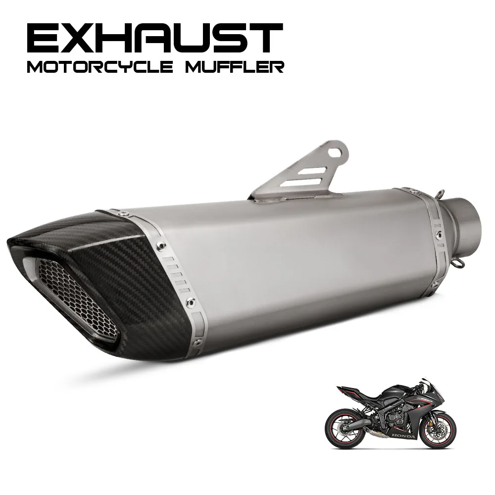 Motorcycle Exhaust Kit Off-Road Moto 51MM/60MM Interface Titanium alloy Escape Muffler With Net For ADV F850 GS1200 CRF300