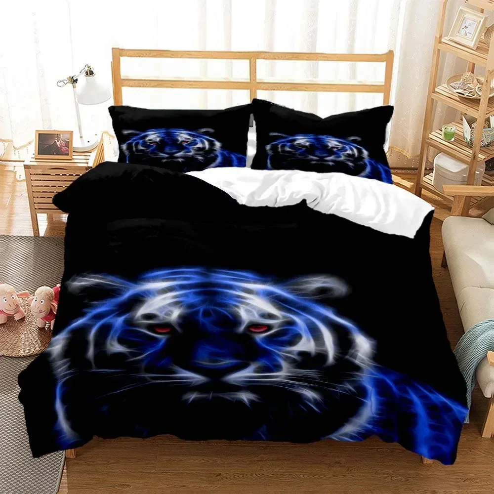 

Tiger pattern Digital Print Comfortable Duvet Quilt Cover Pillowcase Bedding Set Children Bedroom Decoration Home Textile