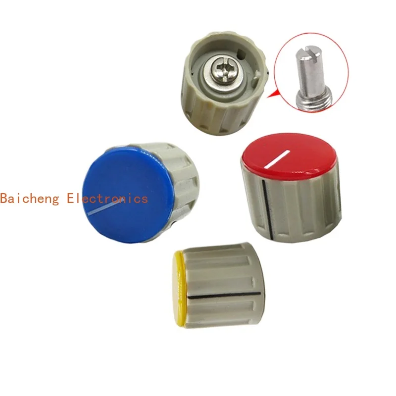 10PCS Electric wood knob, potentiometer handle, switch cap 110E flip cover lock screw inner hole 6.4mm round shaft