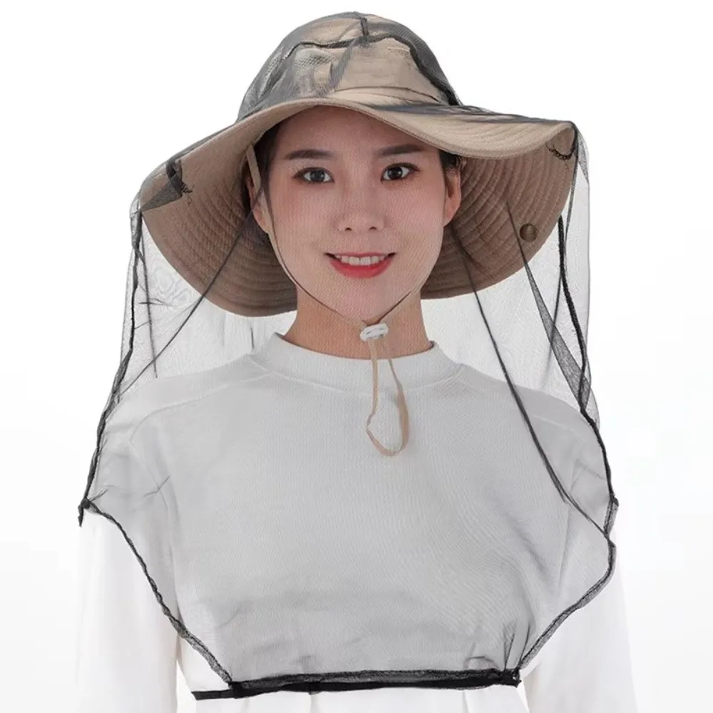 Outdoor Mask Anti Mosquito Fishing Cap Insect Mesh Insect Bee Net Hat Mesh Cover Fishing Hat Mosquito Net Veil Anti Bee Hat