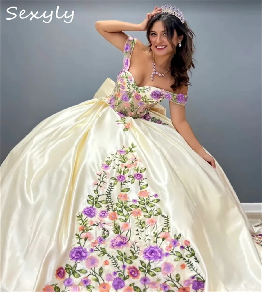 Vestido De quinceañera Charro mexicano 2025, Vestido De princesa Beige bordado De 15 Años, fotografía De Debutante, fiesta De cumpleaños