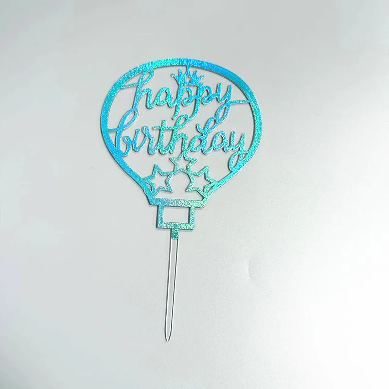 Sparkling Acrílico Feliz Aniversário Bolo Topper, Gold Kid's Birthday Party Bolo Toppers, Baby Shower Presente, Sobremesa Decoração, Novo