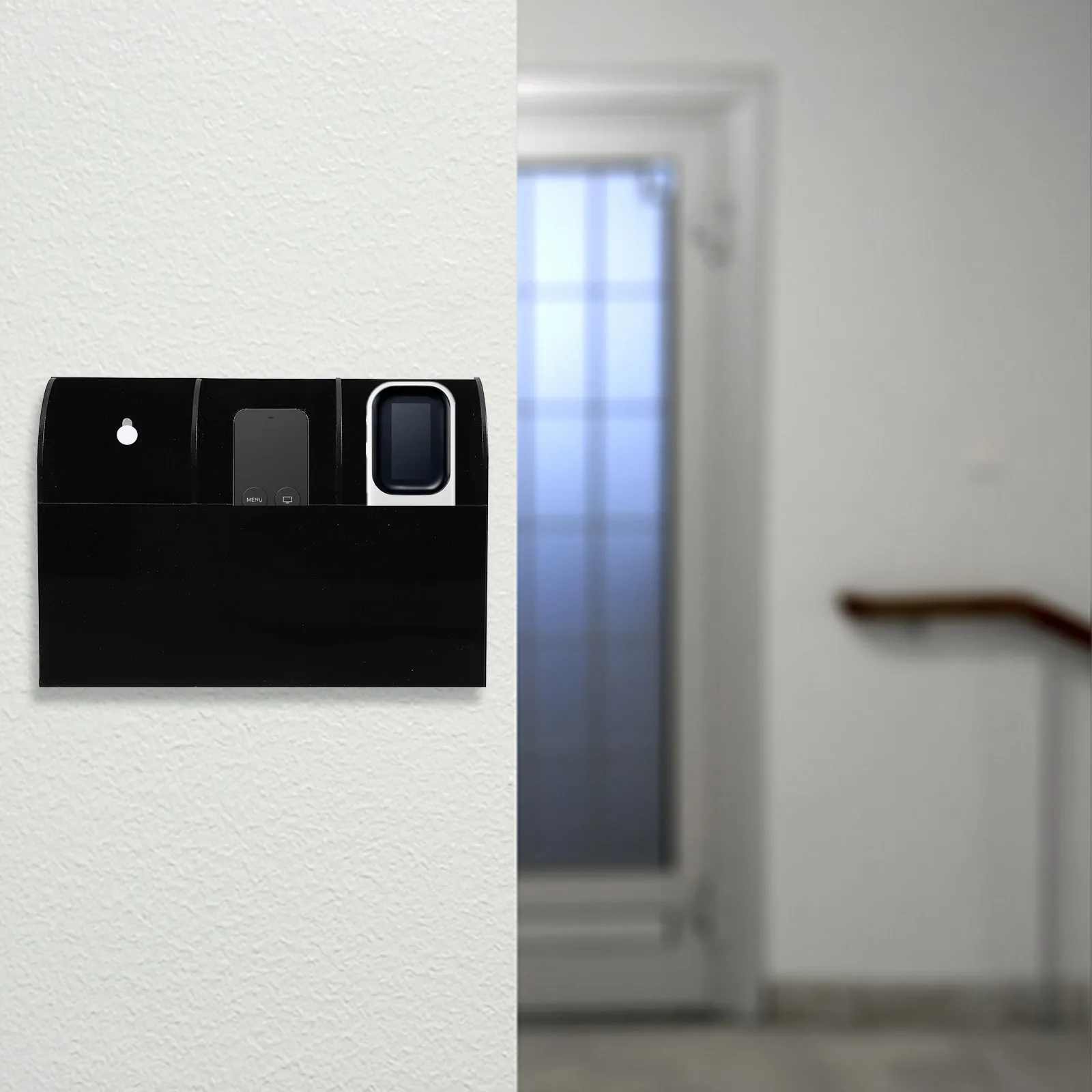 Wall Mount Remote Holder Sturdy Acrylic Remote Storage Box Organizer for Living Room and Office Mount Pen Holder