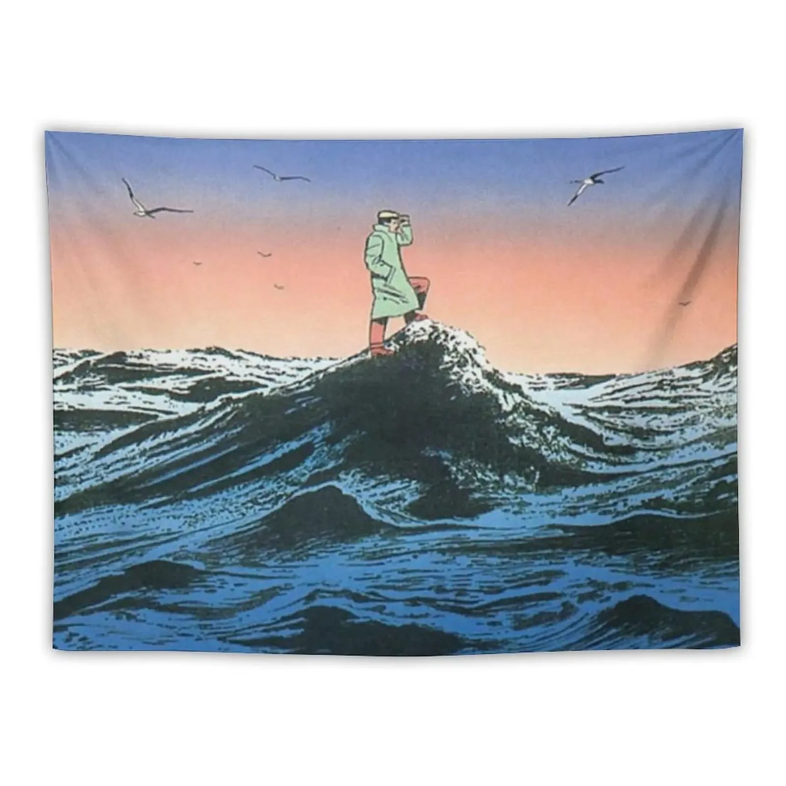 

guy billout sea Tapestry Room Decor Korean Style Wall Carpet Bedroom Decorations Decor For Room Tapestry