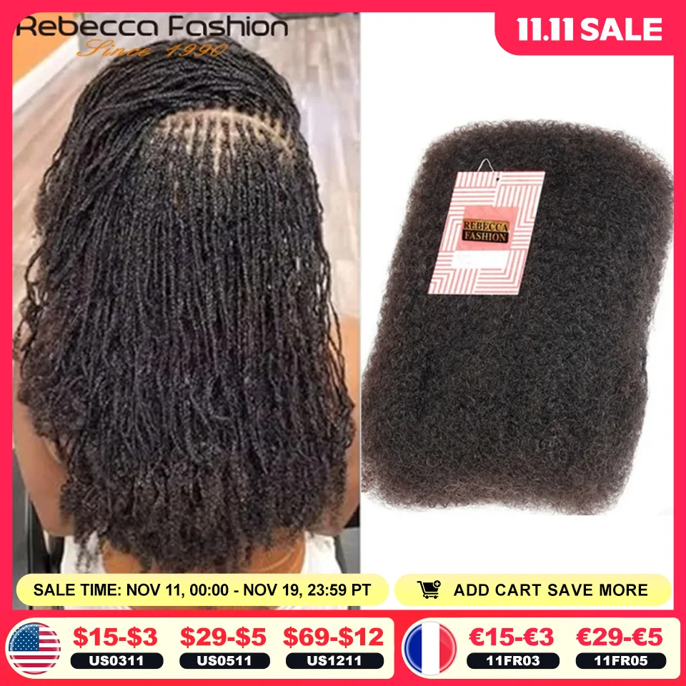 Cheveux afro crépus en vrac pour tresser les extensions de cheveux – Rebecca légers, couleurs naturelles pour tresses africaines et tenue décontractée QVR