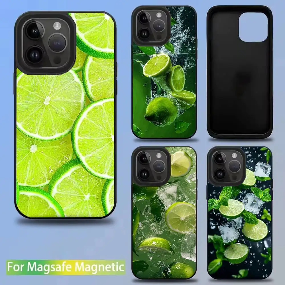 

lime Phone Case For iPhone 16,15,14,13,12,11,Pro,Max,Plus,Mini,SE New Magsafe Magnetic Wireless Charging