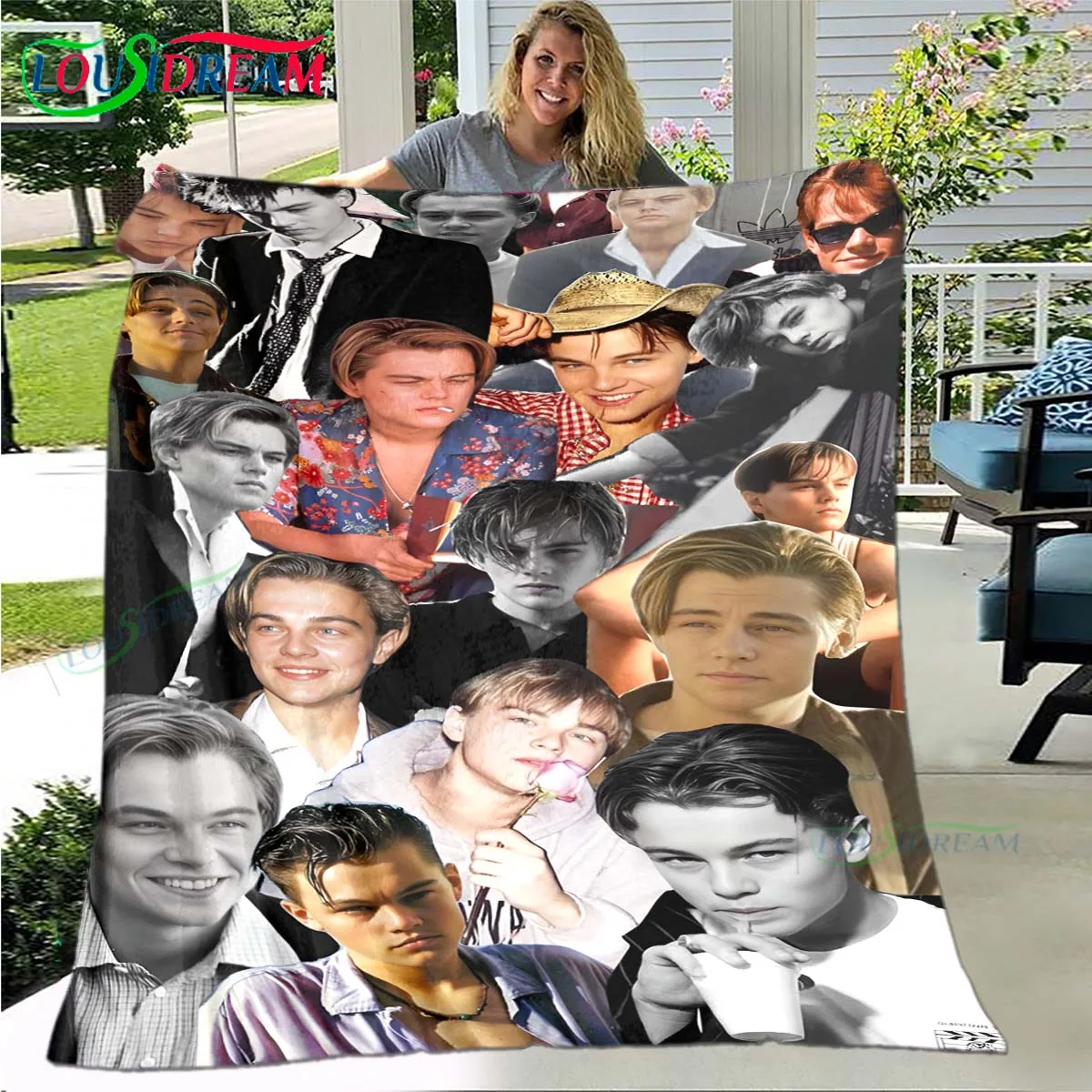 Famous Singer L-Leonardo DiCaprio Print Blanket Flannel Thin Blanket Portable Travel Office Lunch Break Blanket Bath Towel Gift