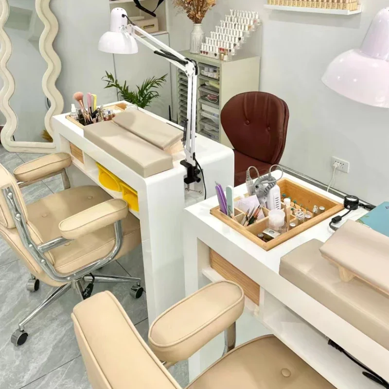 Nail Table Manicure Desk Portable Tech Nails Furniture Aesthetics Beauty Salon Reception Mesas De Manicuria Mesa De Supplies