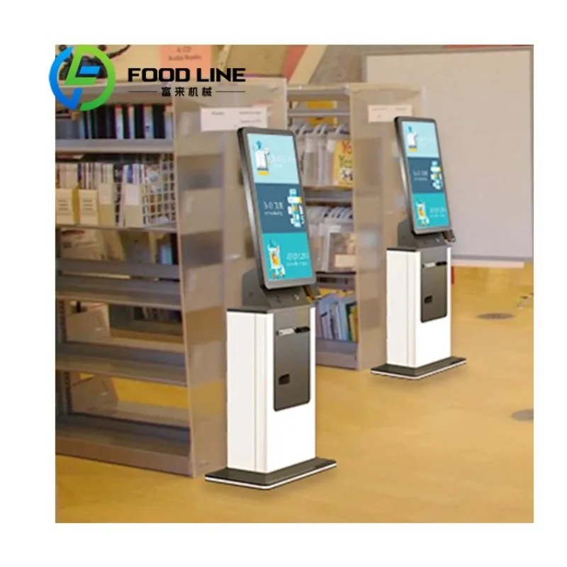 Customize For Library RFID Self Service Kiosk Machine With Barcode Reader Android SDK Metal Case Indoor Use