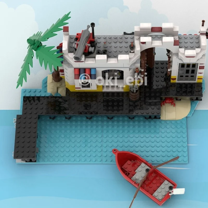 636pcs MOC Lagoon Lock Remake Connectable New Model Toy Building Blocks Construction Christmas Gift Idea Brick Education Kids