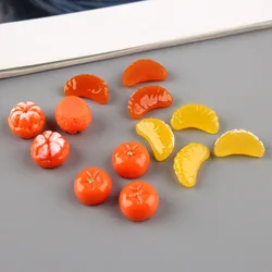 10Pcs Kawaii 소형 오렌지 수지 카보 숑 DIY Embellishments Scrapbooking 전화 장식 쥬얼리 액세서리 미니 공예 10mm
