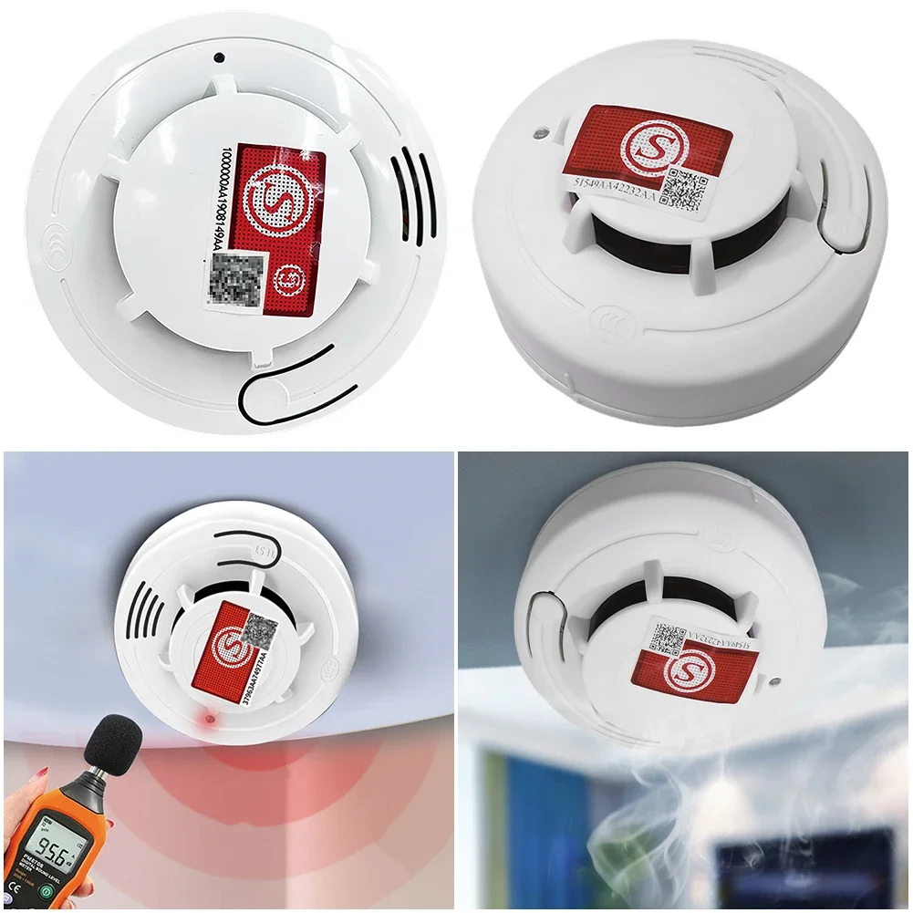 1/2Pcs Home Fire Alarm Smoke Detector with Batteries Smoke Sensor Alarm Sensitive Smoke Detector Home Security System