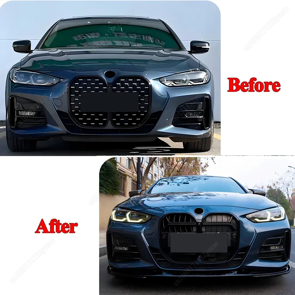 CS Style For BMW 4 Series G22 Coupe G23 Convertible M-Sport 2020-2024 Front Bumper Grill Upper Racing Grille Center Grid Bodykit