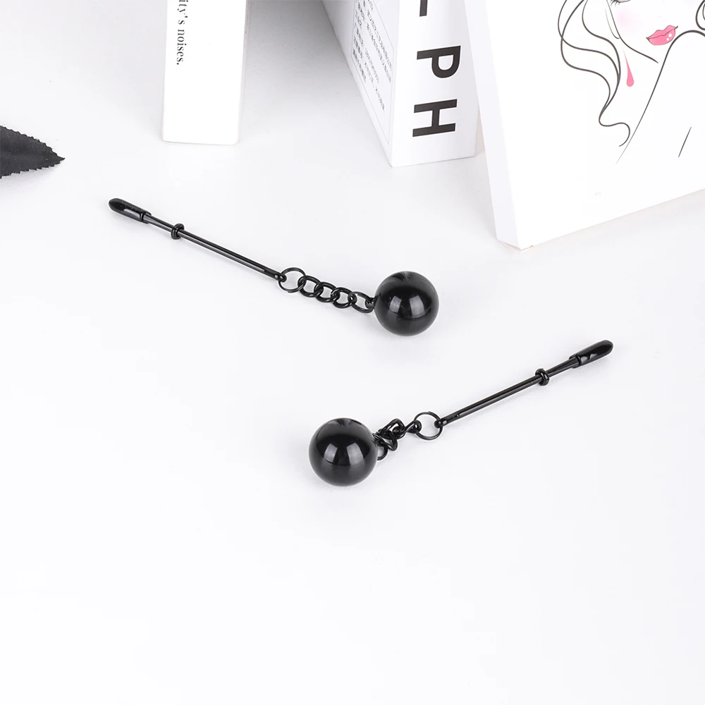 Nipple Clamp Metal Balls with Weights Adjustable Nipple Clip Body Jewelry for Women and Couples