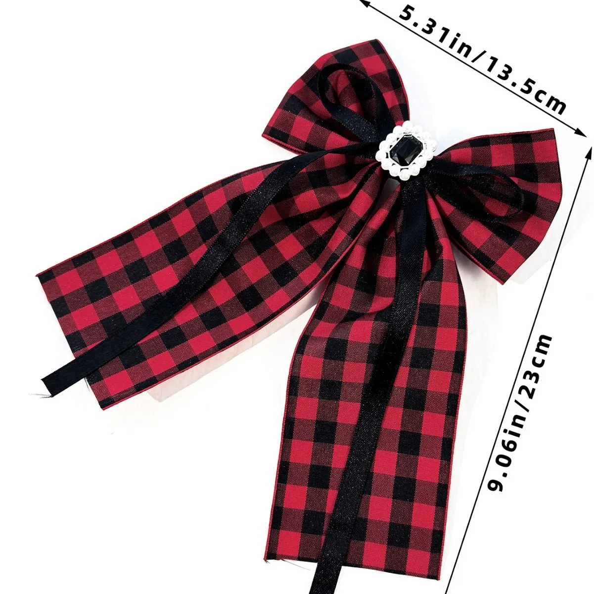 20pc Christmas Side Hair Clips Plaid Bow Hairpins with Long Tassels Red Green for Women And Girls Cheerful Hairgrips Headwear