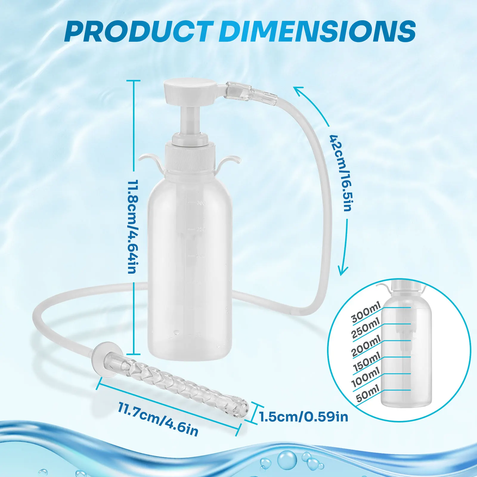 300 مللي المؤنث المهبل الدوش الشرج الدوش نظافة حقنة شرجية الشرج المهبل تنظيف عدة حقنة شرجية زجاجة مضخة حقنة شرجية زجاجة للنساء الفتيات