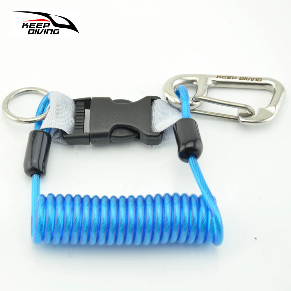 1 قطعة إبقاء الغوص الغوص مكافحة خسر دوامة الربيع لفائف الحبل أداة الطوارئ السلامة مع مشبك واحد سريع التحرير