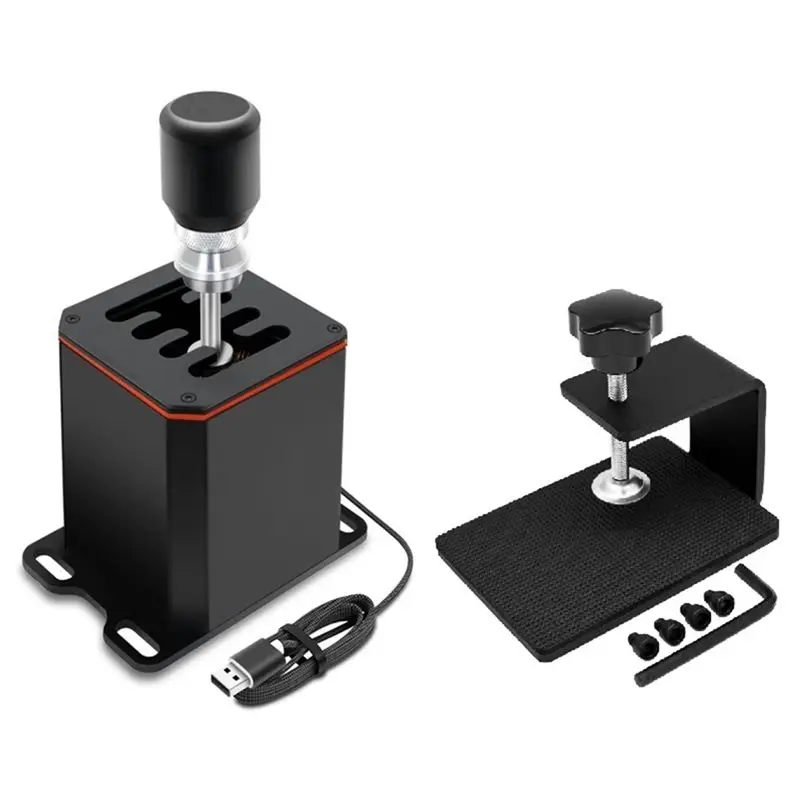 ABKQ-PC USB H Gear Shifter With Bracket For Logitech G27 G29 G25 G920 For Thrustmaster T300RS/GT For Simulation Racing Game