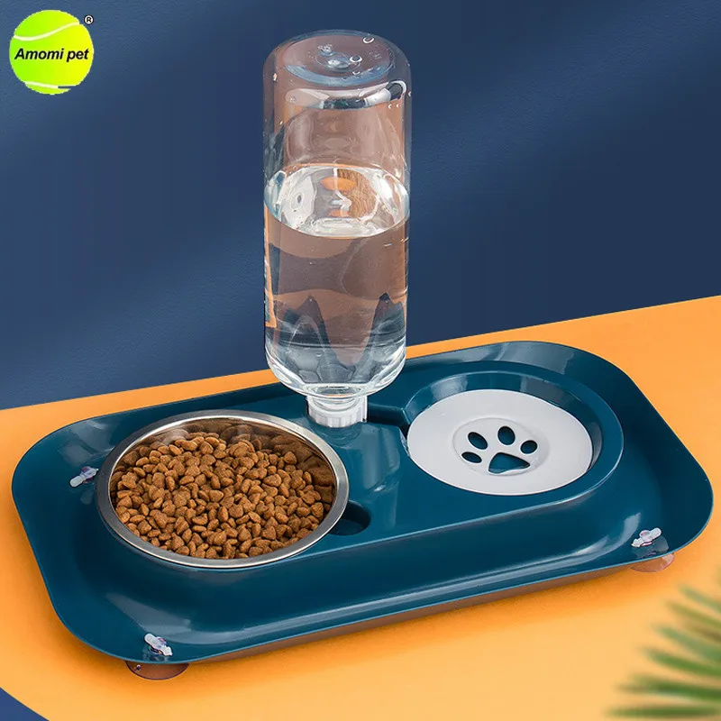 

Pet Cat Food Bowls Automatic Water Drinking Dispenser Cats Food Feeding Bowls Non Slip Double Bowls Feeder for Cats