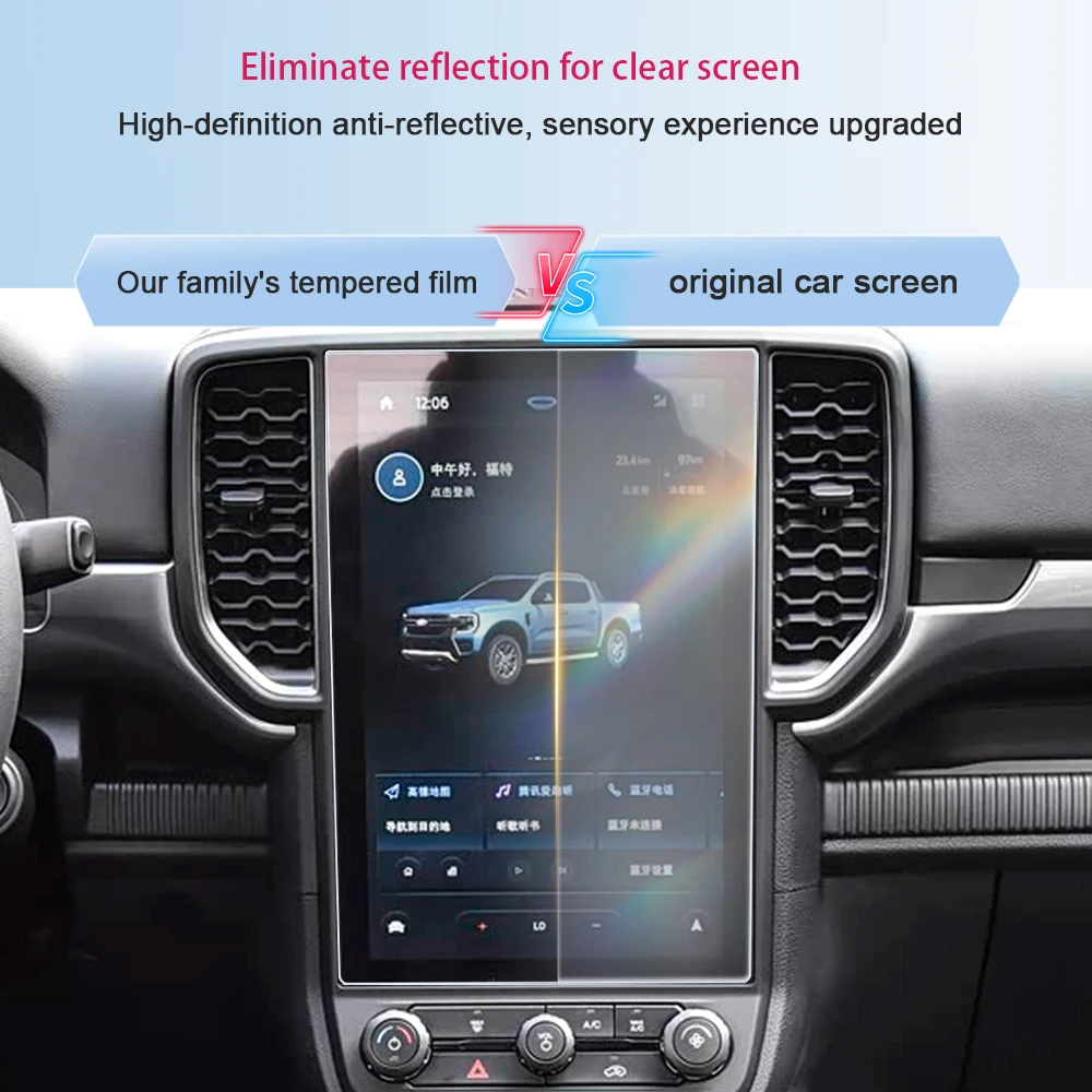 Für Ford Ranger 2023-2026 Mittelkonsole GPS LCD-Bildschirm Schutzfolie Gehärtetes Glas Anti-Fingerabdruck Kratzfest – Detail 1