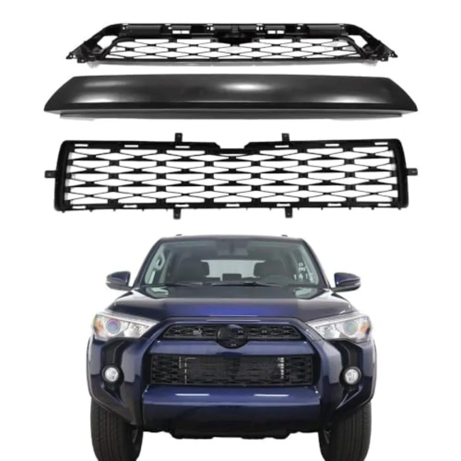 

Передний бампер, верхняя нижняя решетка в сборе, подходит для Toyota 4Runner TRD SR5 2015-2019, текстурированная черная решетка, сменные аксессуары f