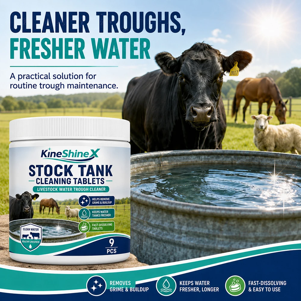 Livestock Water Tank Cleaner Farm Water Trough Effervescent Descaling Tablets Deep Clean Mineral Buildup Scale Safe For Poultry