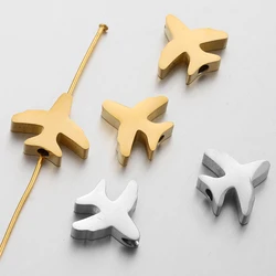 5-10pcs Stainless Steel Gold Color Airplane Spacer Beads for DIY Jewelry Making Components Bracelet Necklace Findings Crafts