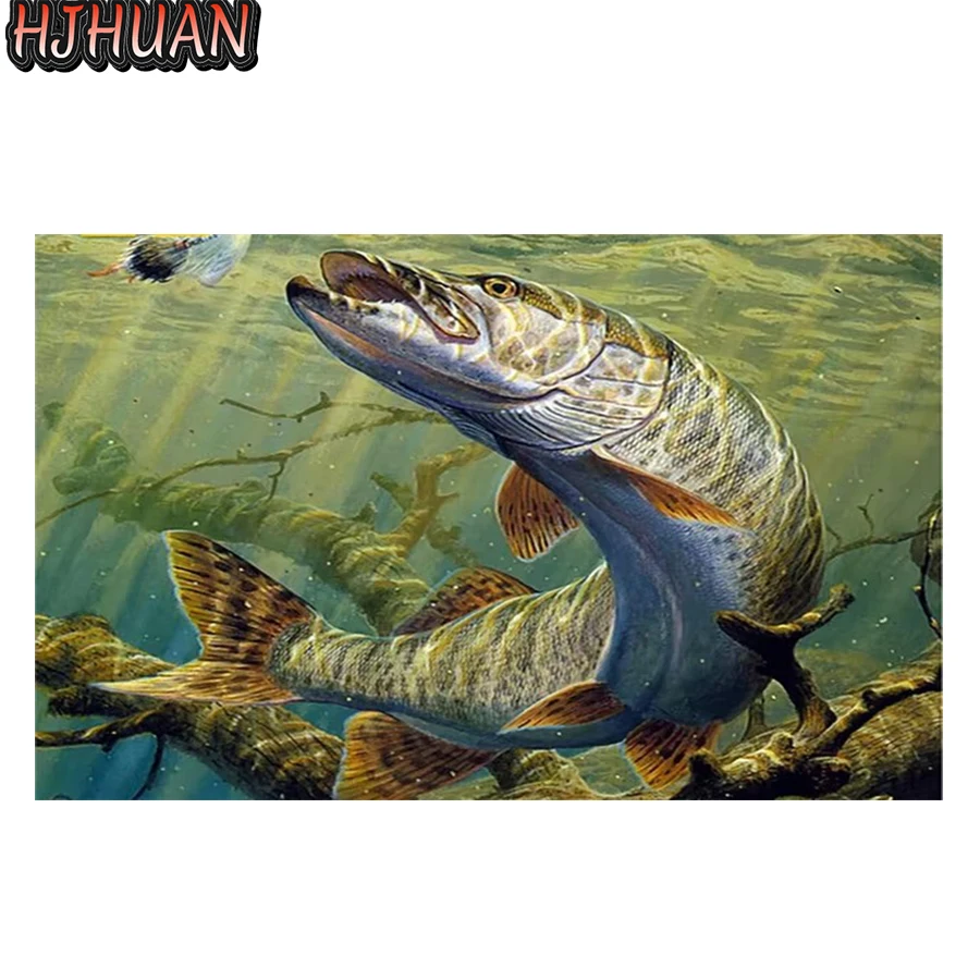 Diy 3d Diamond embroidery Abstract art fishing Modern decor Diamond embroidery mosaic diamond painting full square/round drill